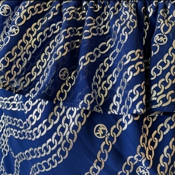 Michael Michael Kors Metallic Chain Link Print Off the Shoulder Top Size 1X - Picture 7 of 11